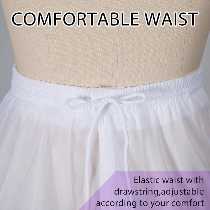 Mannice A-Line Hoopless Petticoat Skirt Crinoline Underskirt Half Slips Floor Length Petticoats for Women - Image 3